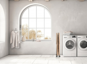 Сушилка для белья Gulliver naturale Foppapedretti сложенная в интерьере