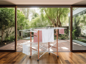 Сушилка для белья Gulliver noce Foppapedretti разложенная в интерьере